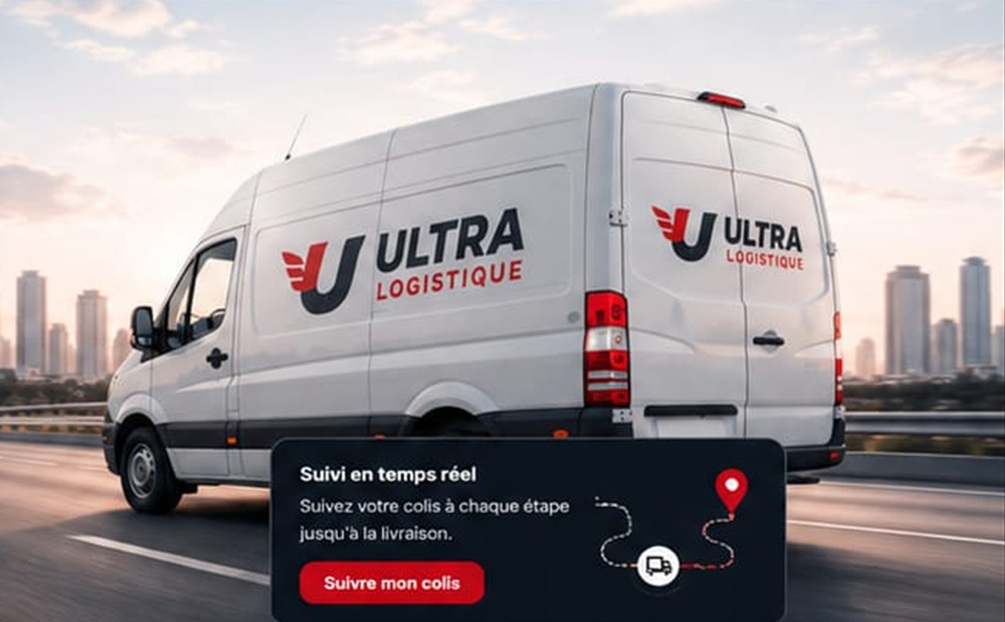 Camion de livraison Ultra Fast sur autoroute